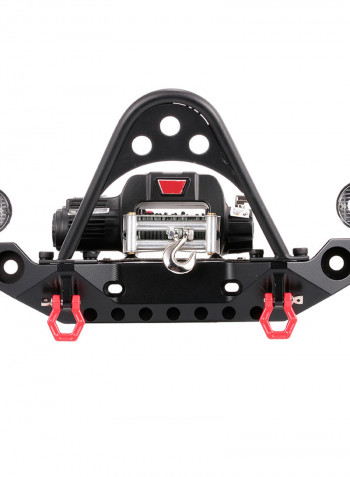 Metal Front Bumper Bar With 9.5CTI Winch And LED Headlights Wireless Remote Controller Receiver For 1/10 TRX-4 Hsp Redcat Rc4wd Tamiya Axial SCX10II D91 Hpi RC Crawler 15 X 9 X 11cm