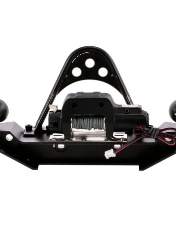 Metal Front Bumper Bar With 9.5CTI Winch And LED Headlights Wireless Remote Controller Receiver For 1/10 TRX-4 Hsp Redcat Rc4wd Tamiya Axial SCX10II D91 Hpi RC Crawler 15 X 9 X 11cm
