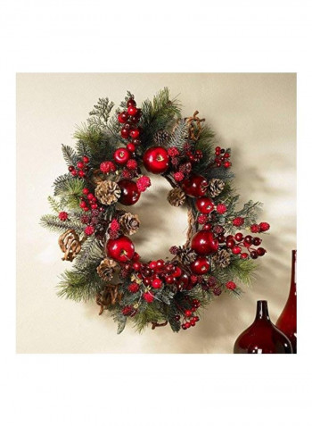 Apple Berry Wreath Green/Red 22inch