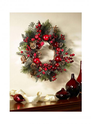 Apple Berry Wreath Green/Red 22inch