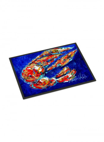 Craw Momma Crawfish Printed Indoor/Outdoor Mat Blue/Red 24 x 36inch