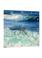 Pacific Ocean Waves Printed Wall Clock Multicolour 13 x 14inch