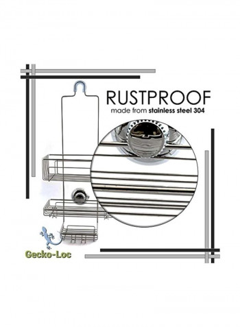 Shower Caddy Storage Organizer With Super Suction Cup Silver 23 x 4.5 x 10inch