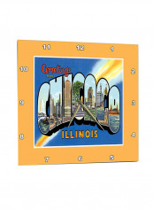 Chicago Scenic Printed Wall Clock Multicolour 13 x 13inch