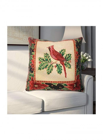 Decorative Tapestry Throw Pillow Red/Black/Beige 18x18inch