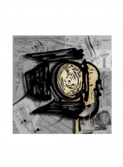 Movie Light Artwork Canvas Wall Art Black/Beige 18 x 18inch