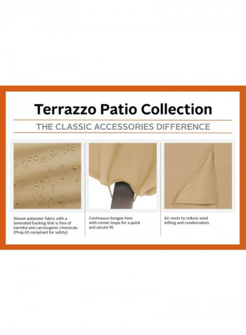 Terrazzo Round Patio Table And Chair Set Cover Brown 69 x 23inch