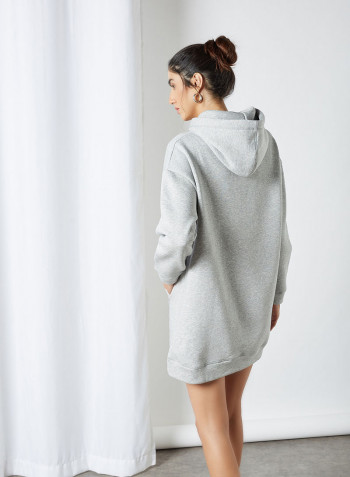 Essential Hooded Sweat Dress Light Grey Heather