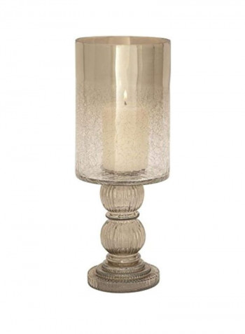 Glass Hurricane Candle Holder Grey 6x6x16inch