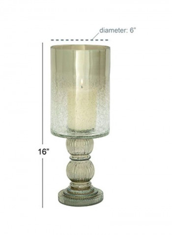 Glass Hurricane Candle Holder Grey 6x6x16inch