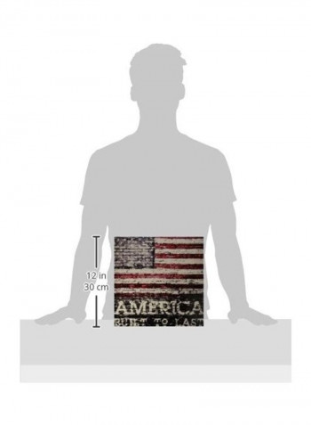 American Flag Painted Ceramic Tile Multicolour 12 x 12inch