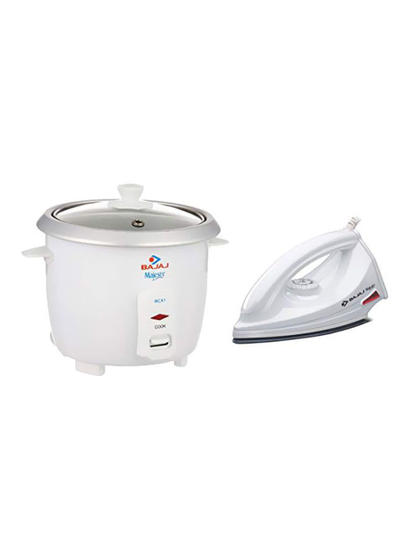 Majesty Rice Cooker With Dry Iron RCX1 White/Clear