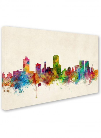 Wellington Zealand Skyline Canvas Wall Art Multicolour 12 x 19inch