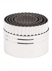 5-Piece Double Sided Round Cutter Set Silver 3x3x2inch