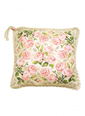 Counted Cross Stitch Kit Peach/Green/Beige