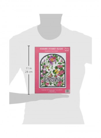 Summer Stained Glass Cross Stitch Kit Pink/Blue/White