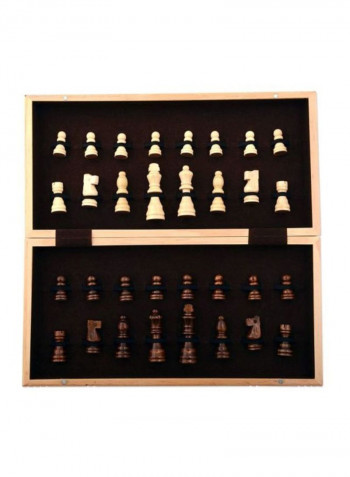 32-Piece Folding Wooden Chess SYNCHKG087864