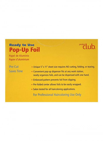 500-Piece Ready To Use Pop-Up Foil Sheets Silver