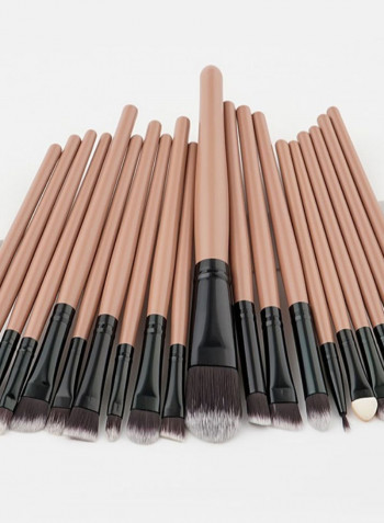 20-Piece Professional Basic Makeup Brush Set Multicolour