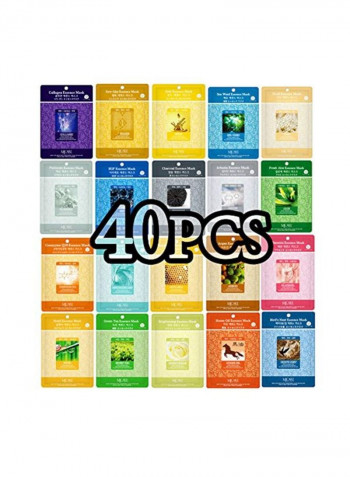 Pack Of 40 Elixir Beauty Nature Essence Full Face Facial Mask 23ml