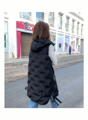 Sleeveless Simier Cotton Vest For Women Black