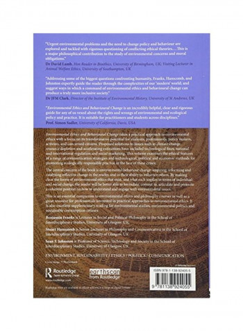 Environmental Ethics And Behavioural Change Paperback