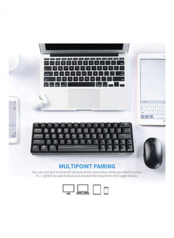 Compact Mechanical Multi-Device Keyboard أسود