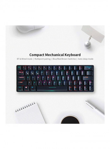 Compact Mechanical Multi-Device Keyboard أسود