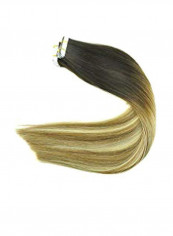 20-Piece Tape In Straight Hair Extensions Set Brown 20inch