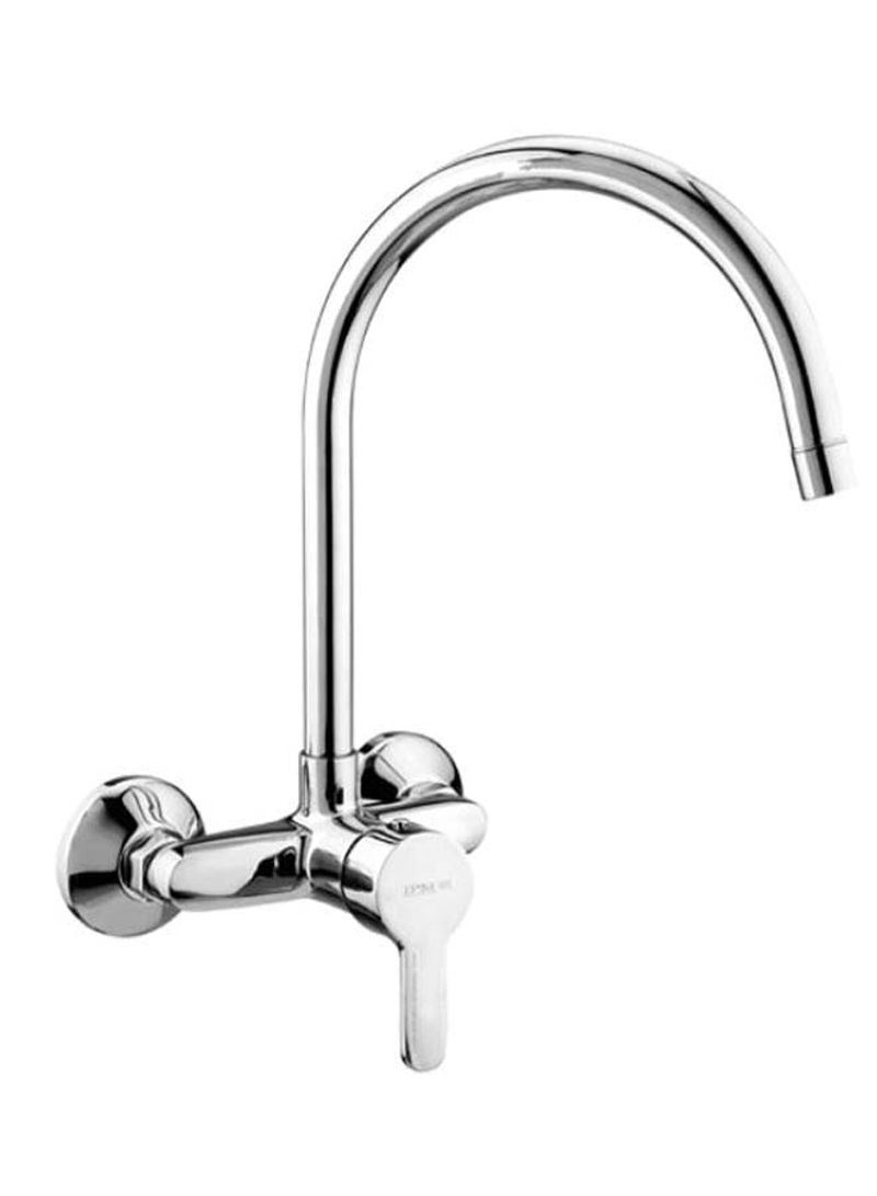 Wall Mounted Single Lever Sink Mixer Silver 15millimeter
