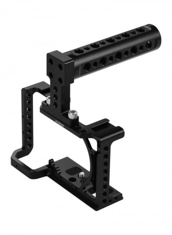 Camera Case Bracket with Extension Thread Hole Cold Shoe Mount 13.6x5.6x8.5cm Black