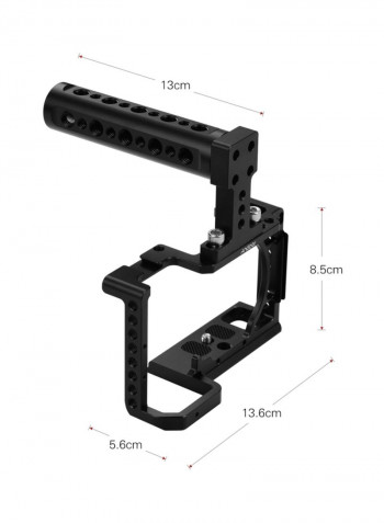 Camera Case Bracket with Extension Thread Hole Cold Shoe Mount 13.6x5.6x8.5cm Black