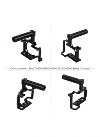 Camera Case Bracket with Extension Thread Hole Cold Shoe Mount 13.6x5.6x8.5cm Black