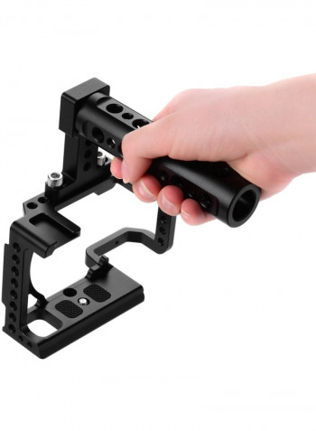 Camera Case Bracket with Extension Thread Hole Cold Shoe Mount 13.6x5.6x8.5cm Black