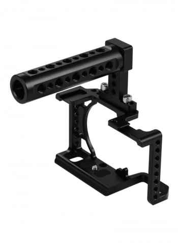 Camera Case Bracket with Extension Thread Hole Cold Shoe Mount 13.6x5.6x8.5cm Black