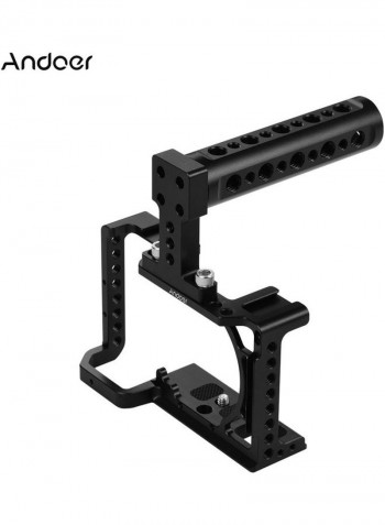 Handle Grip Camera Cage With Extension Thread Holes Black