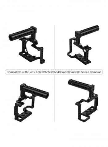 Handle Grip Camera Cage With Extension Thread Holes Black