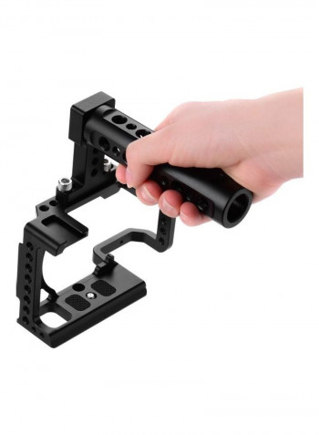 Handle Grip Camera Cage With Extension Thread Holes Black