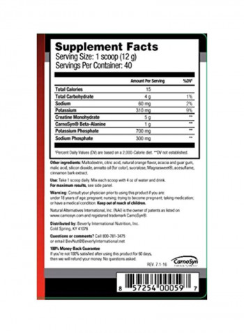 Creatine Select Dietary Supplement - Orange