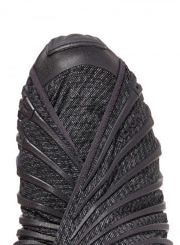 Dark Jeans Cross Velcro Closure Trainers Purple/Black/White