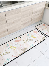 Flamingo And Pineapple Pattern Antiskid Floor Mat Multicolour 50(W)x150(L)centimeter