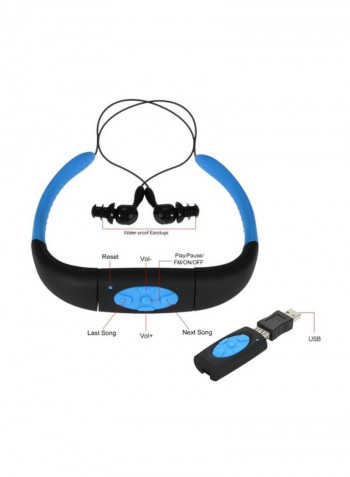 Sport Wireless MP3 Player V1800BL Black/Blue