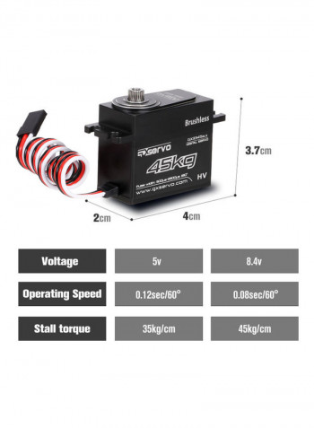 45KG Servo IP67 Waterproof Steering Servo For Rc Crawler 7.7x3.3x6cm