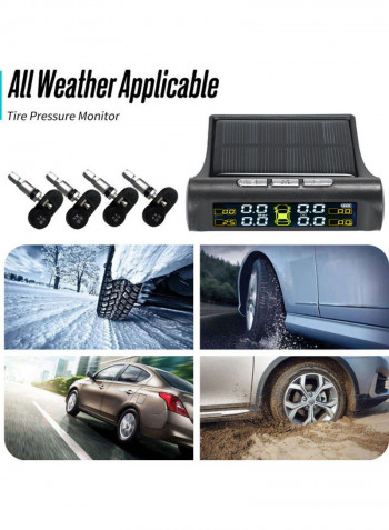 Solar Power Wireless Car Alarm System LCD Display with 4 Internal Sensors