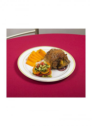 50-Piece Disposable Dinner Plate Set White/Gold 10.25inch