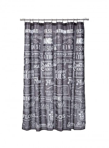 Cotton Shower Curtain Grey/White/Black 72x72inch