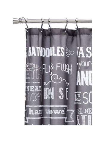 Cotton Shower Curtain Grey/White/Black 72x72inch