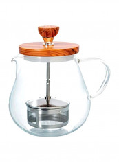 Glass Tea Kettle Clear/Beige 14x15x13inch