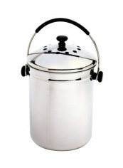 Grip EZ Stainless Steel Compost Keeper Silver/Black 1gallon