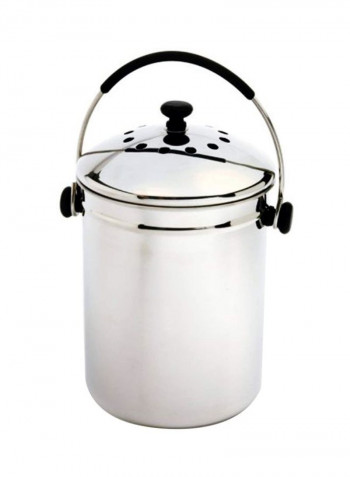 Grip EZ Stainless Steel Compost Keeper Silver/Black 1gallon